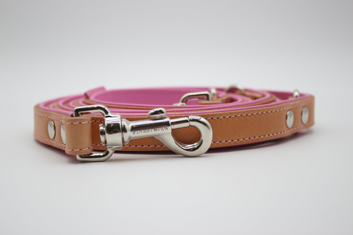 FinestPaw_Leine_Soft_Komfort_Fuehrleine_beige-rosa_all_all_silber_front