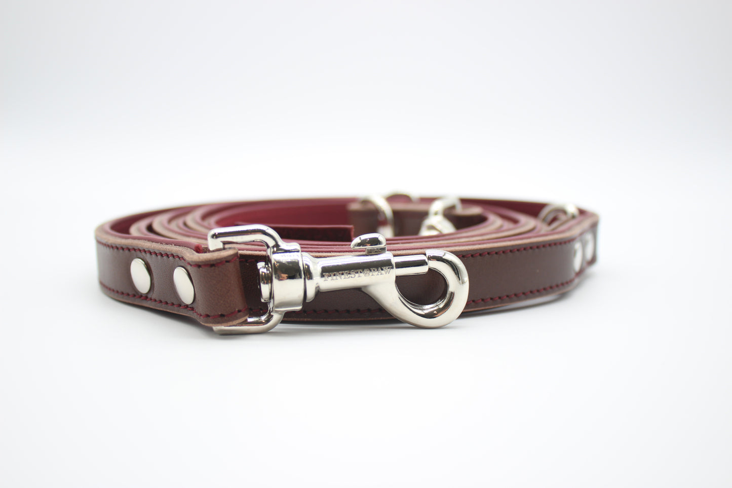 FinestPaw_Leine_Soft_Komfort_Fuehrleine_braun-bordeaux_all_all_silber_front