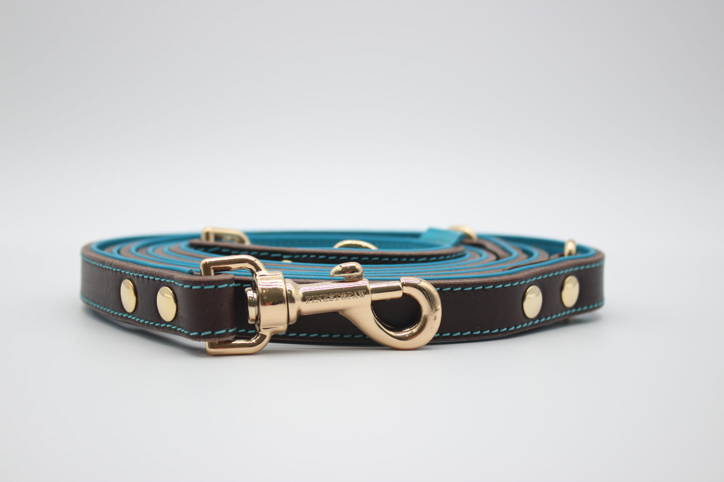 FinestPaw_Leine_Soft_Komfort_Fuehrleine_braun-tuerkis_all_all_gold_front