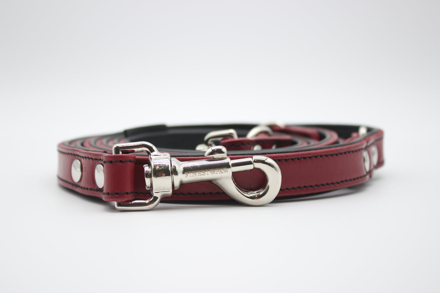 FinestPaw_Leine_Soft_Komfort_Fuehrleine_rot-schwarz_all_all_silber_front