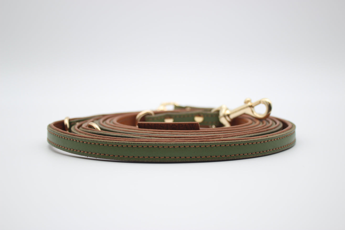 FinestPaw_Leine_Soft_Komfort_Fuehrleine_waldgruen-cognac_all_1.0cm_all_logo