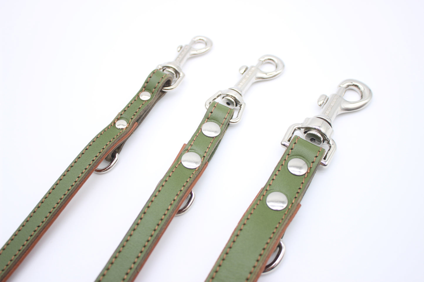 FinestPaw_Leine_Soft_Komfort_Fuehrleine_waldgruen-cognac_all_all_silber_3karabiner