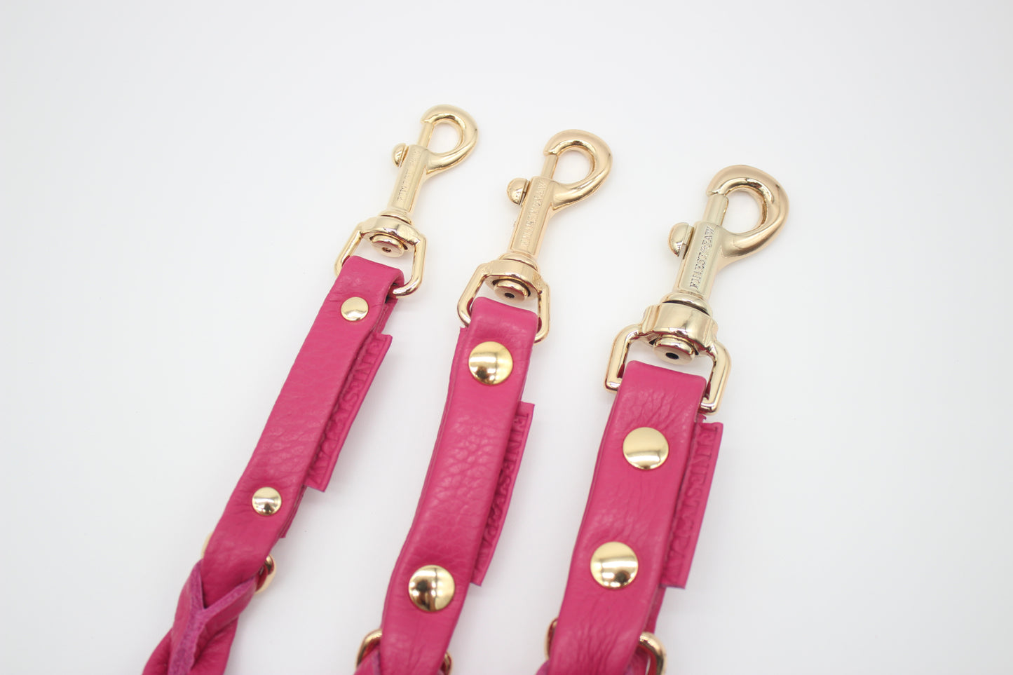 FinestPaw_Leine_Vollgeflochten_Fuehrleine_pink_all_all_gold_3karabiner