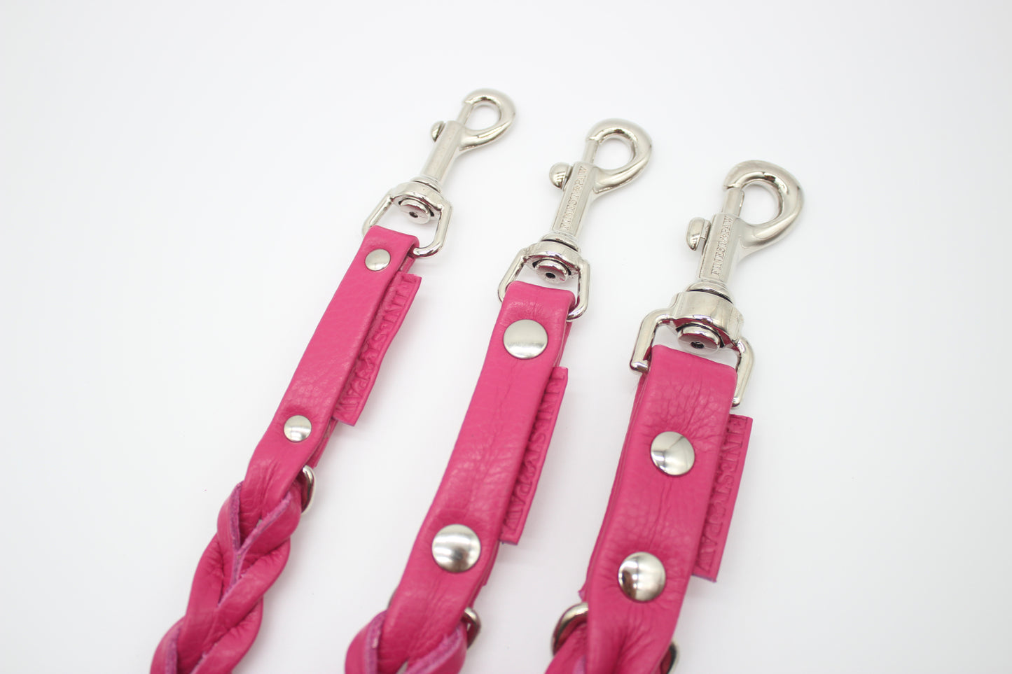 FinestPaw_Leine_Vollgeflochten_Fuehrleine_pink_all_all_silber_3karabiner