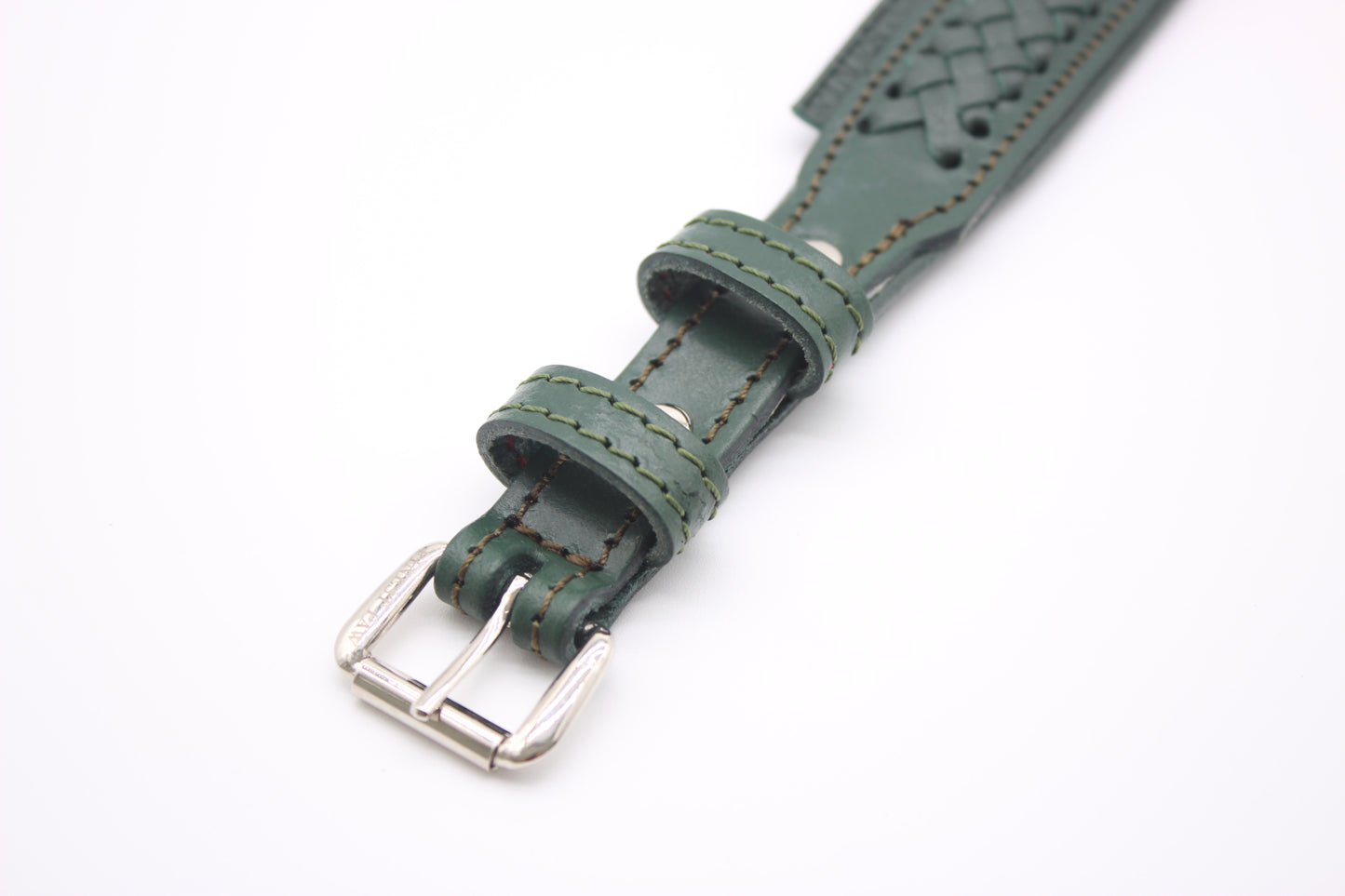 FinestPaw_Halsband_Flechtkunst_fichte_m_silber_schnalle