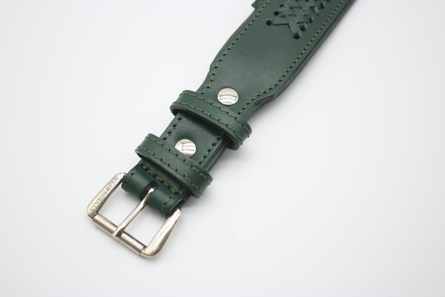 FinestPaw_Halsband_Flechtkunst_fichte_xxl_silber_schnalle