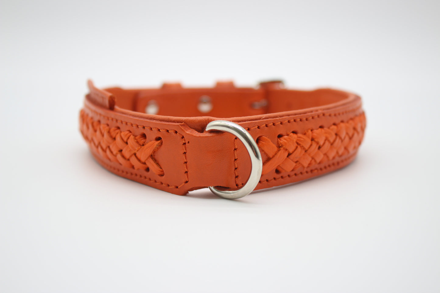 FinestPaw_Halsband_Flechtkunst_papaya_m_silber_dring