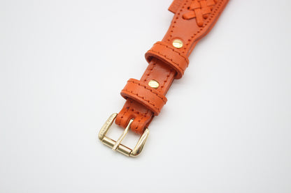 FinestPaw_Halsband_Flechtkunst_papaya_xs_gold_schnalle