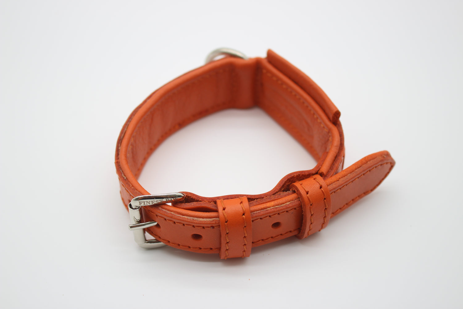 FinestPaw_Halsband_Flechtkunst_papaya_xs_silber_oben