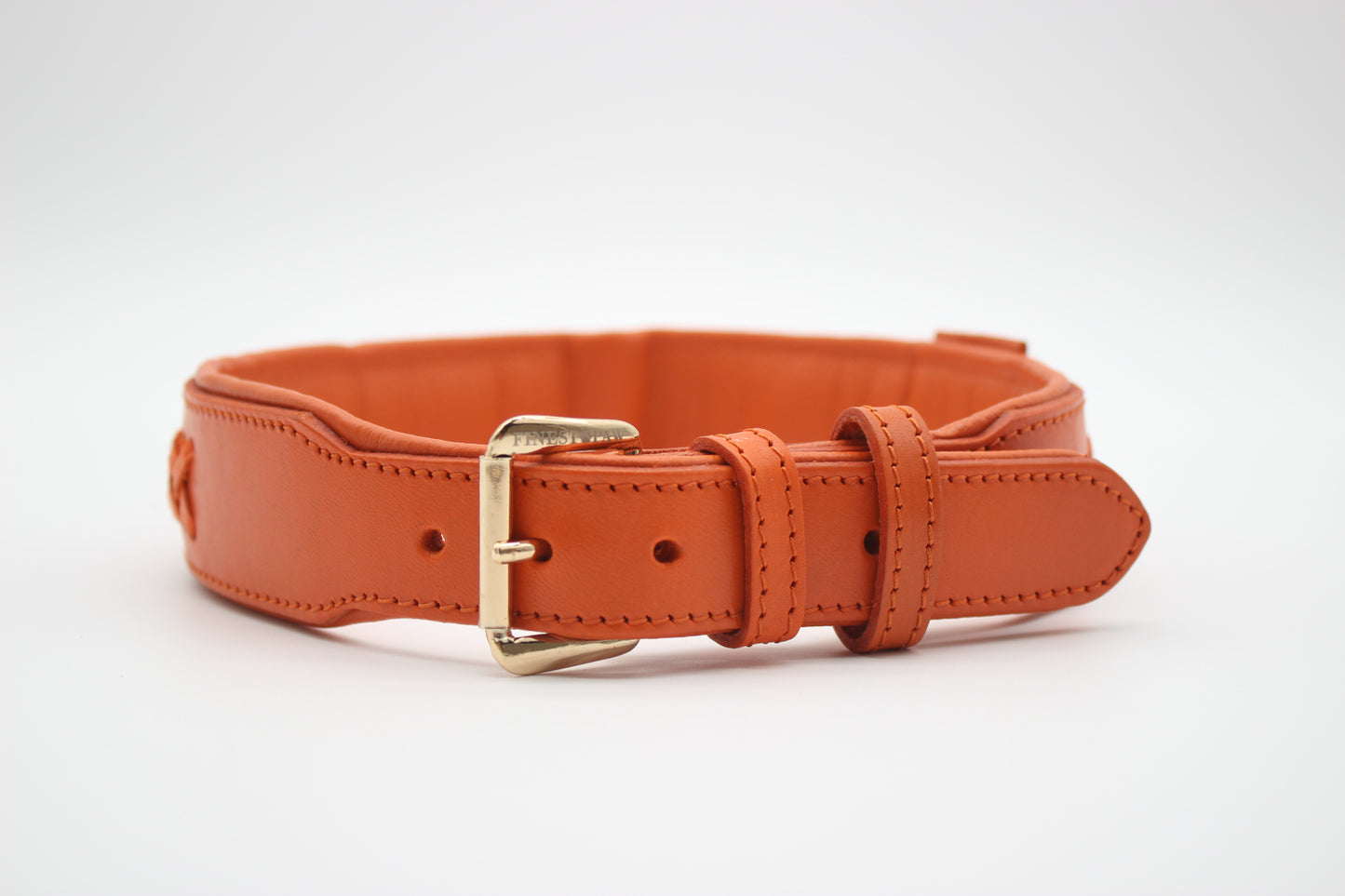 FinestPaw_Halsband_Flechtkunst_papaya_xxl_gold_front