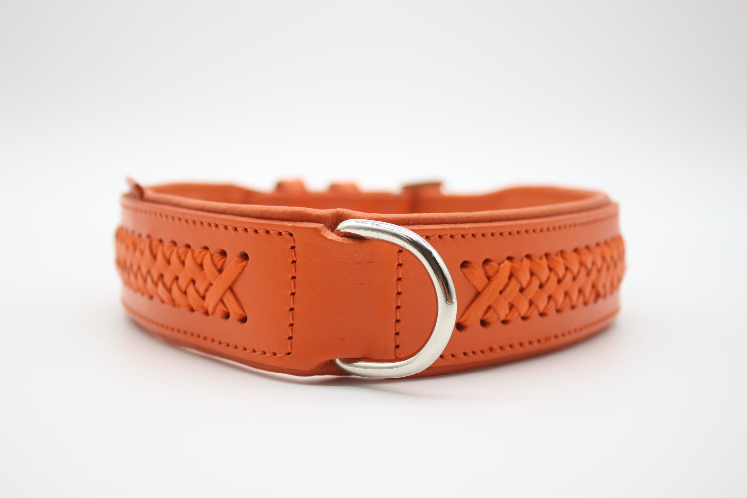 FinestPaw_Halsband_Flechtkunst_papaya_xxl_silber_dring