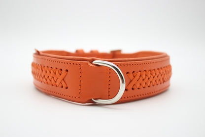 FinestPaw_Halsband_Flechtkunst_papaya_xxl_silber_dring