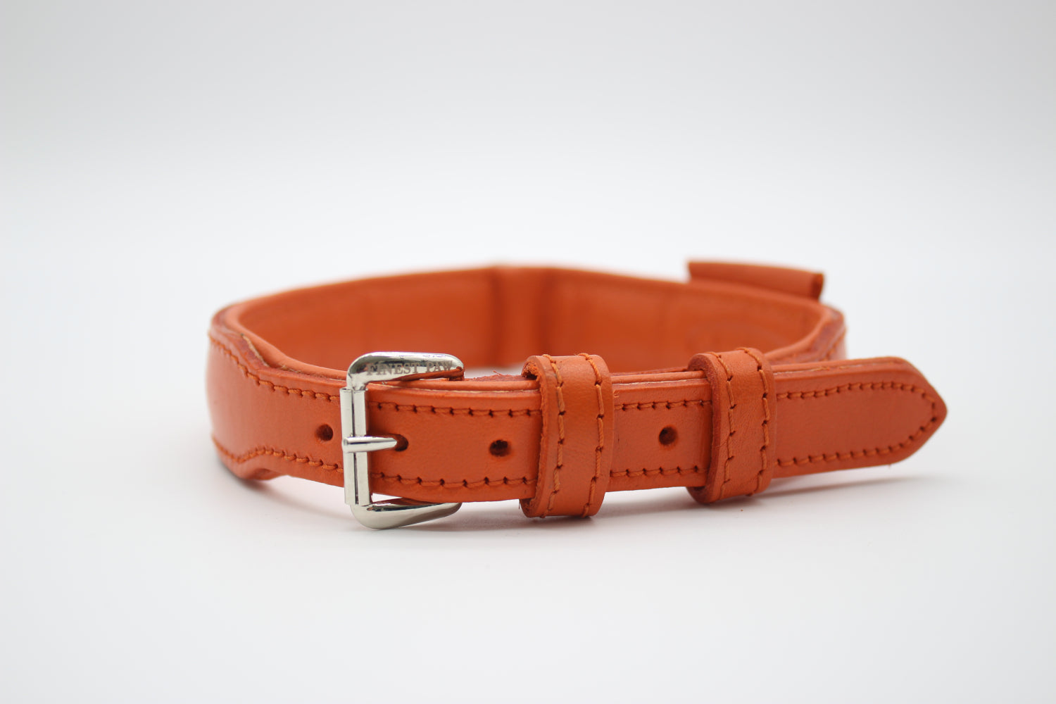 FinestPaw_Halsband_Flechtkunst_papaya_xxl_silber_front