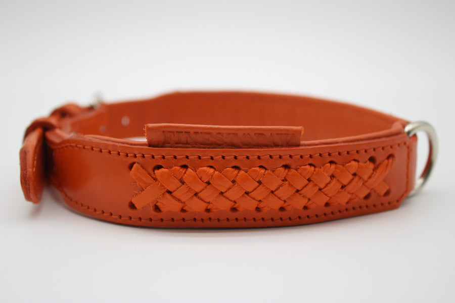 FinestPaw_Halsband_Flechtkunst_papaya_xxl_silber_logo