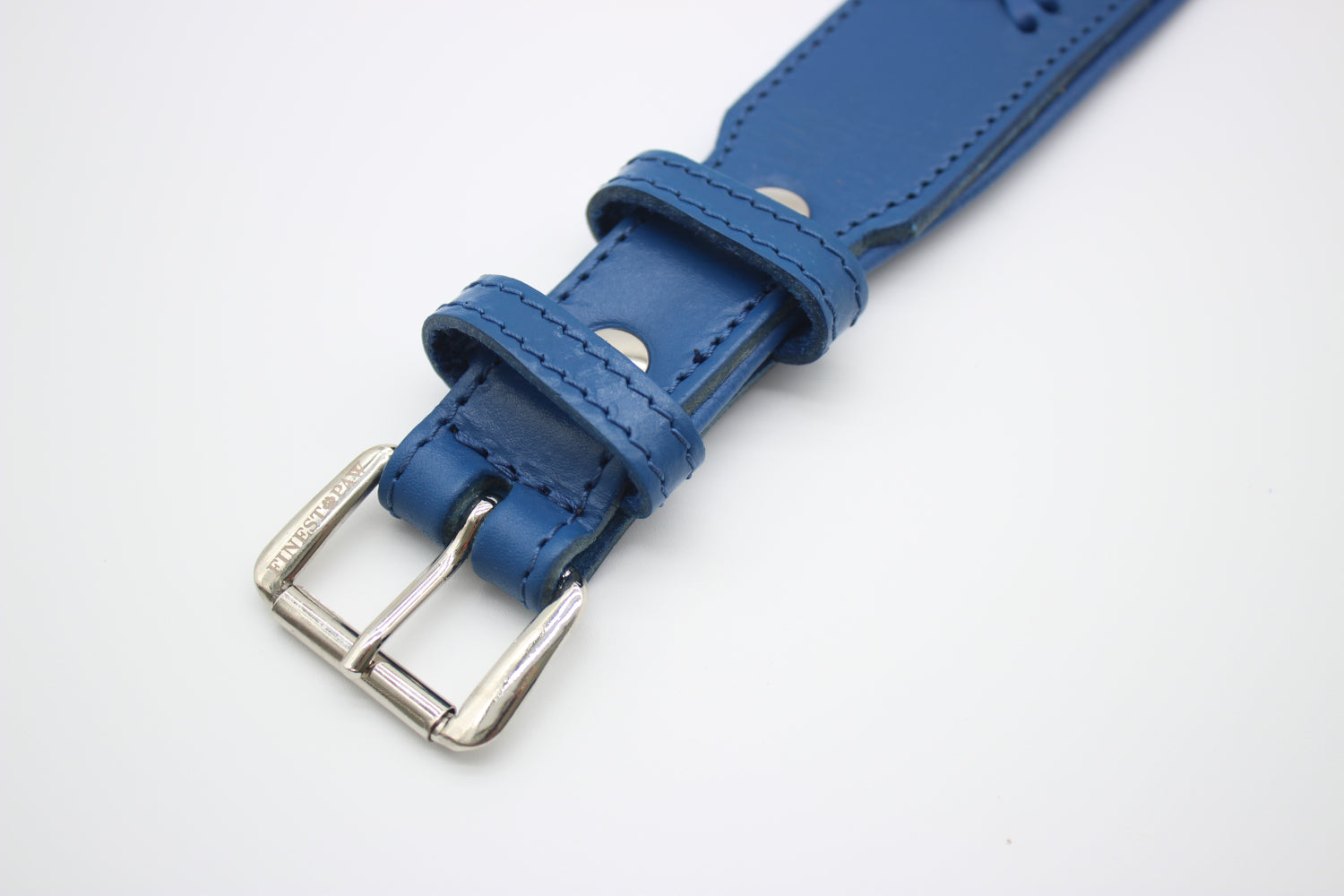FinestPaw_Halsband_Flechtkunst_royalblau_xxl_silber_schnalle