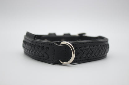 FinestPaw_Halsband_Flechtkunst_schwarz_m_silber_dring
