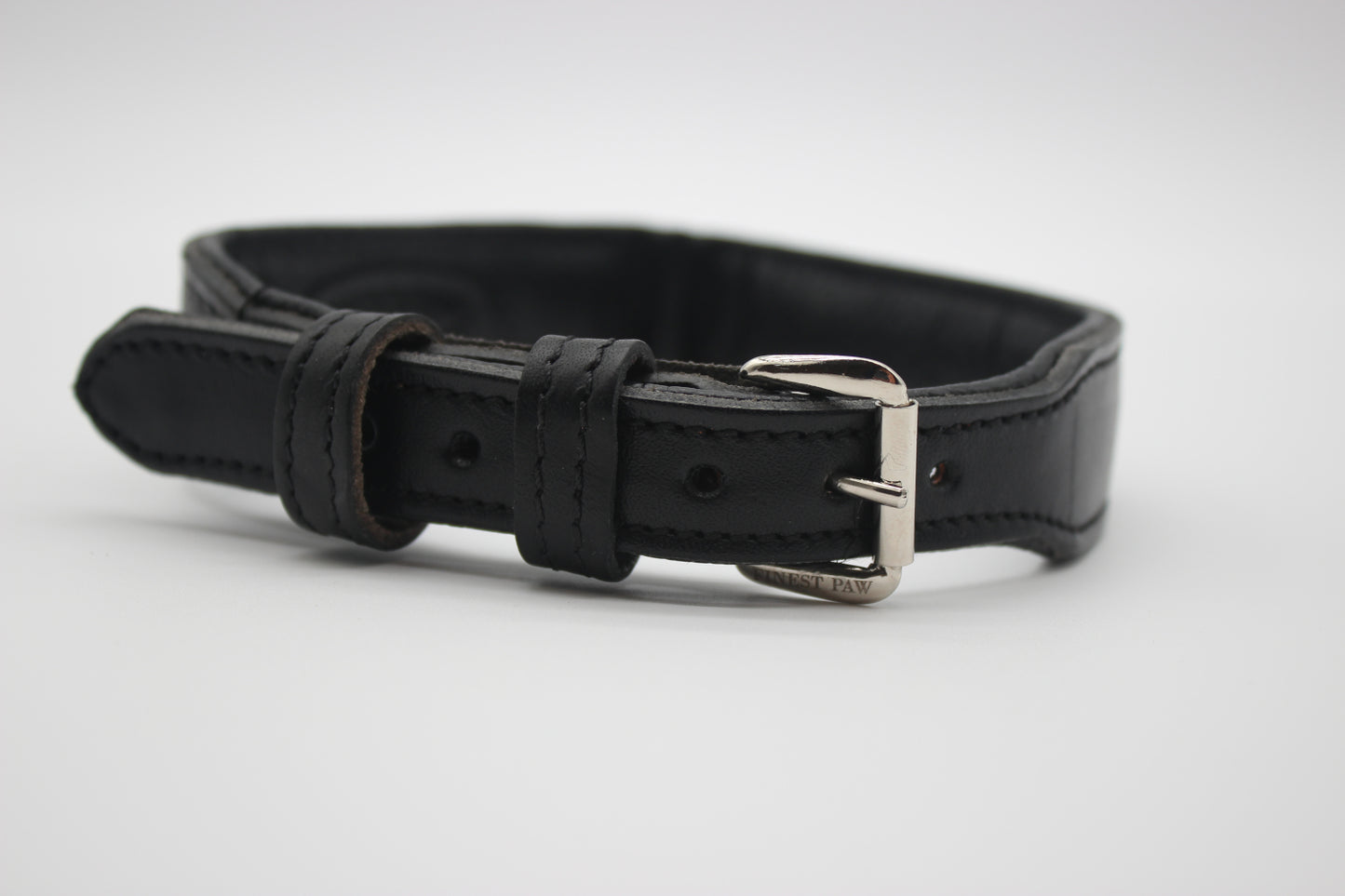 FinestPaw_Halsband_Flechtkunst_schwarz_m_silber_front