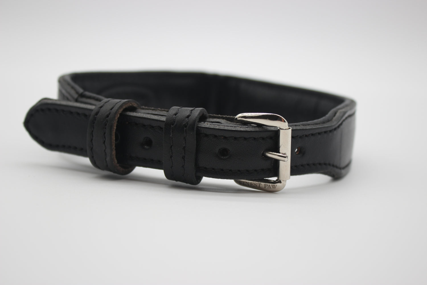 FinestPaw_Halsband_Flechtkunst_schwarz_m_silber_front