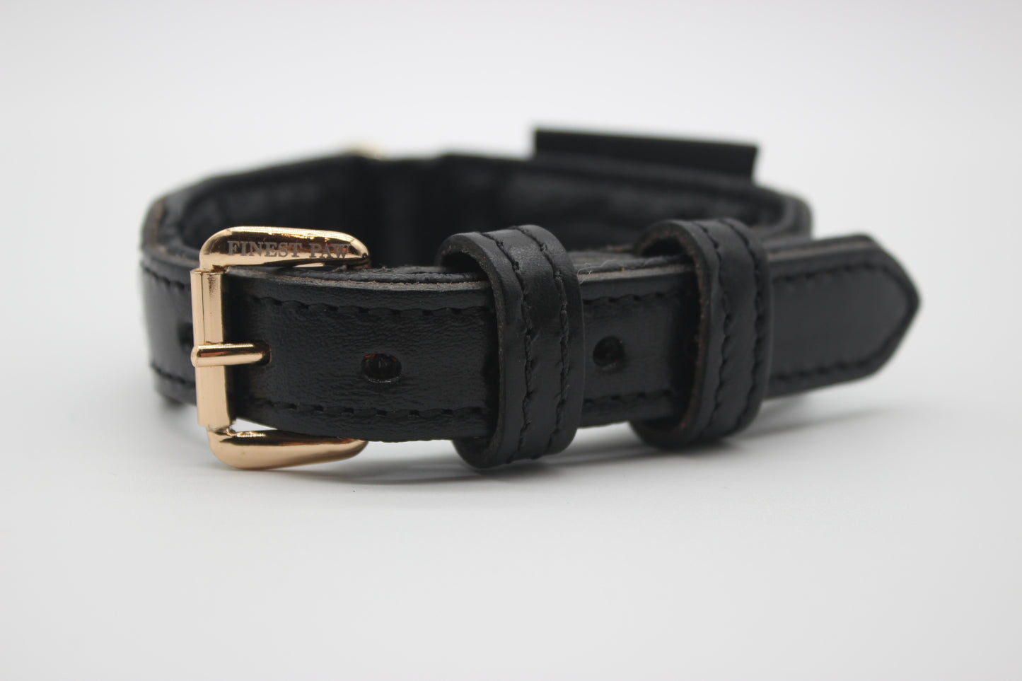 FinestPaw_Halsband_Flechtkunst_schwarz_xs_gold_front