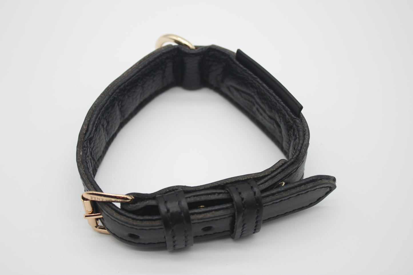 FinestPaw_Halsband_Flechtkunst_schwarz_xs_gold_oben