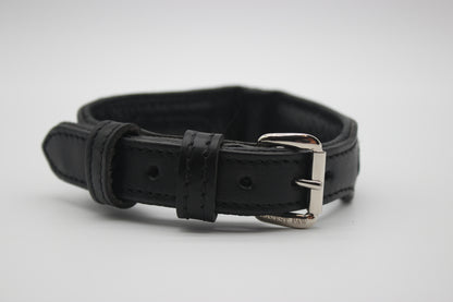 FinestPaw_Halsband_Flechtkunst_schwarz_xs_silber_front