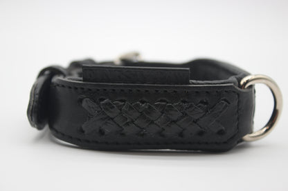 FinestPaw_Halsband_Flechtkunst_schwarz_xs_silber_logo