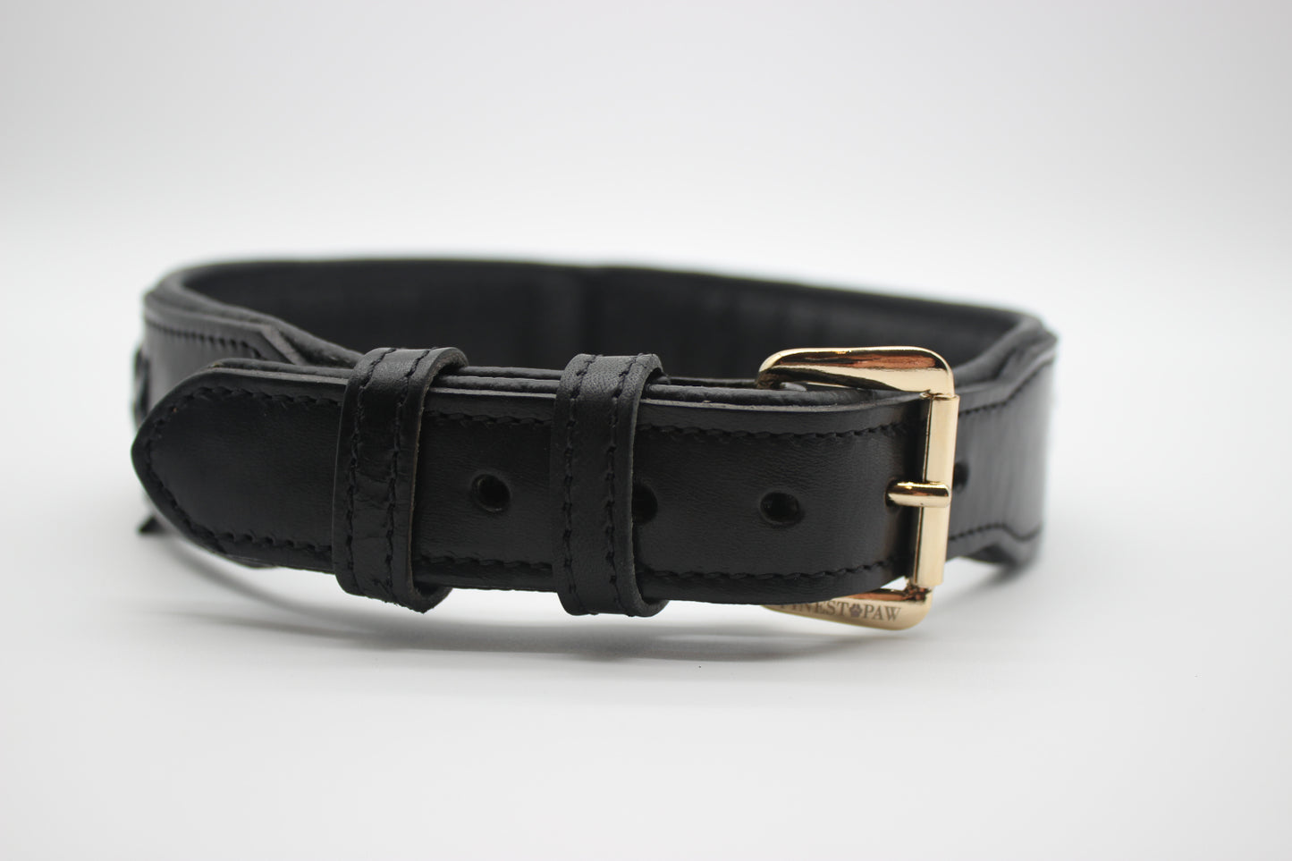 FinestPaw_Halsband_Flechtkunst_schwarz_xxl_gold_front