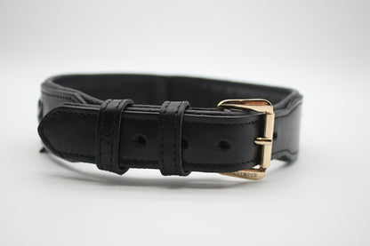 FinestPaw_Halsband_Flechtkunst_schwarz_xxl_gold_front