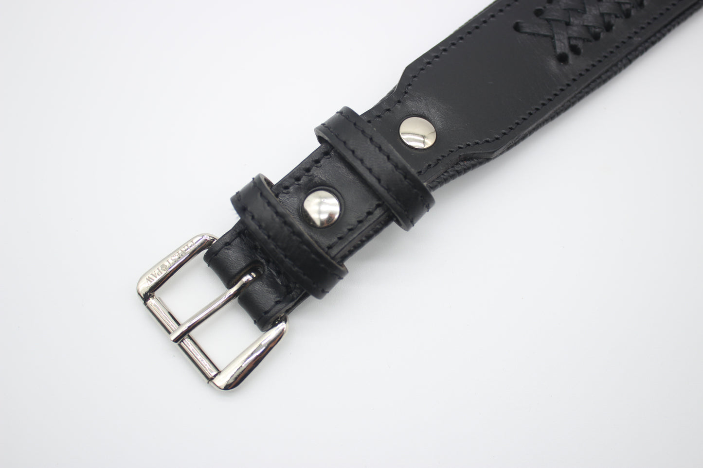 FinestPaw_Halsband_Flechtkunst_schwarz_xxl_silber_schnalle