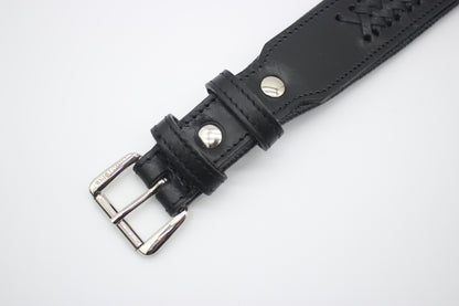 FinestPaw_Halsband_Flechtkunst_schwarz_xxl_silber_schnalle