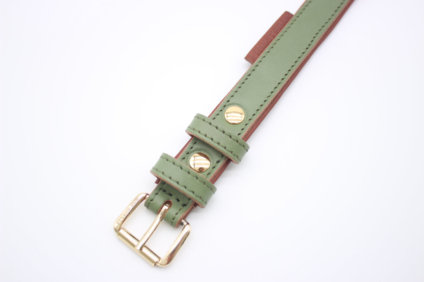 FinestPaw_Halsband_Klassik_Premium_salbei_m_gold_schnalle
