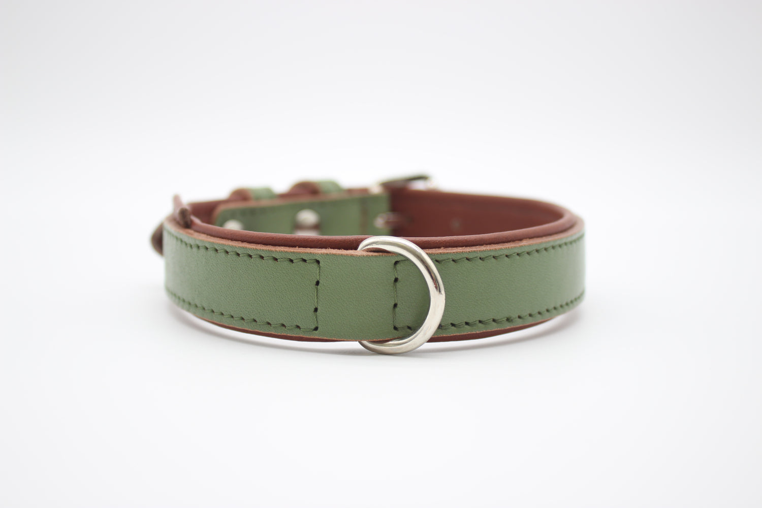 FinestPaw_Halsband_Klassik_Premium_salbei_m_silber_dring
