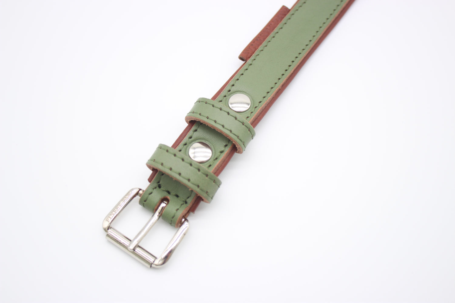 FinestPaw_Halsband_Klassik_Premium_salbei_m_silber_schnalle