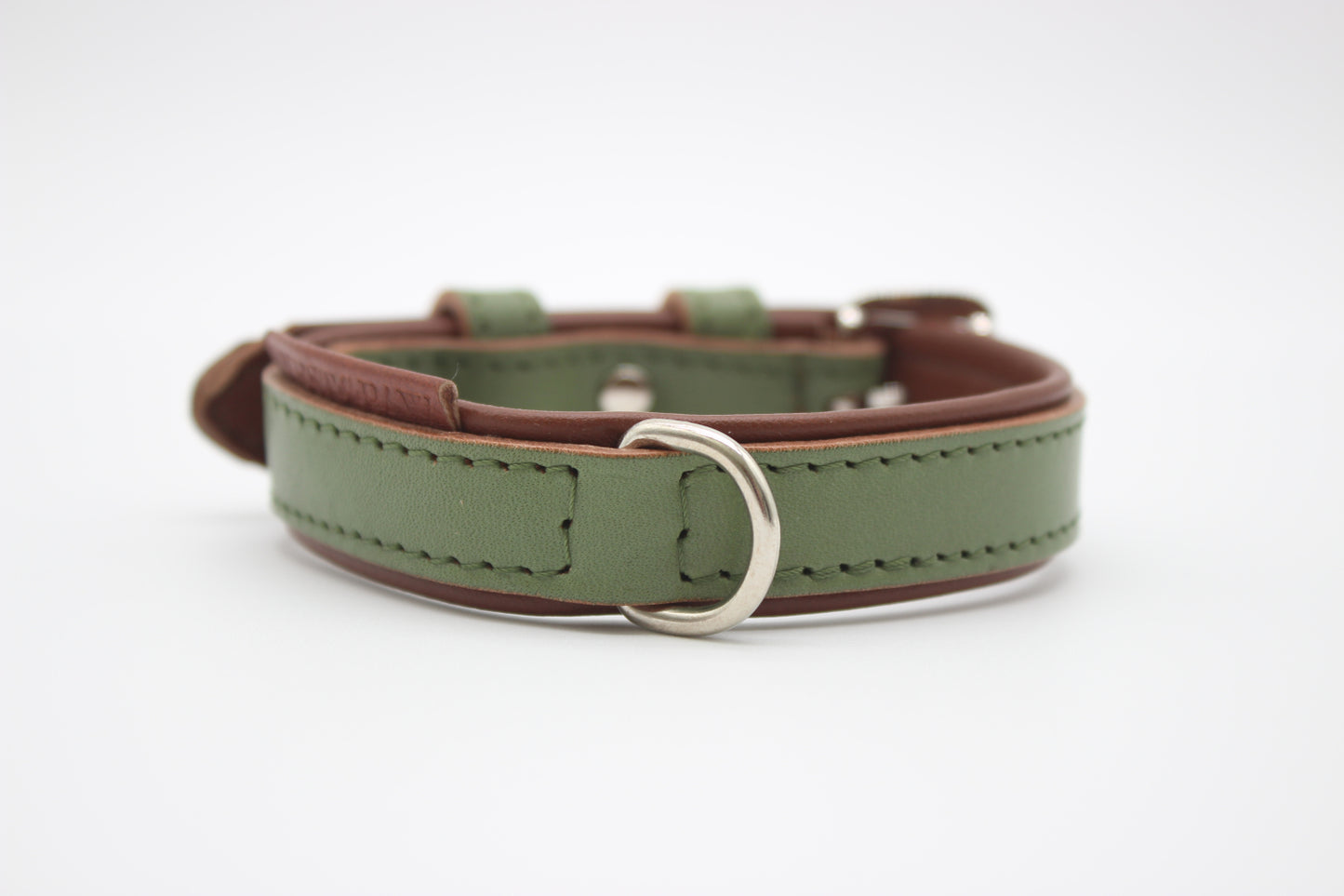 FinestPaw_Halsband_Klassik_Premium_salbei_xs_silber_dring