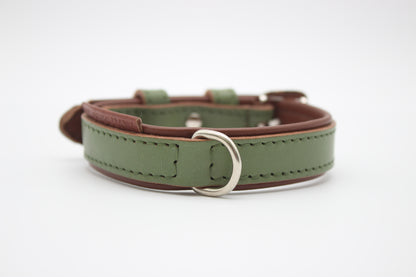 FinestPaw_Halsband_Klassik_Premium_salbei_xs_silber_dring