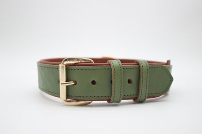 FinestPaw_Halsband_Klassik_Premium_salbei_xxl_gold_front