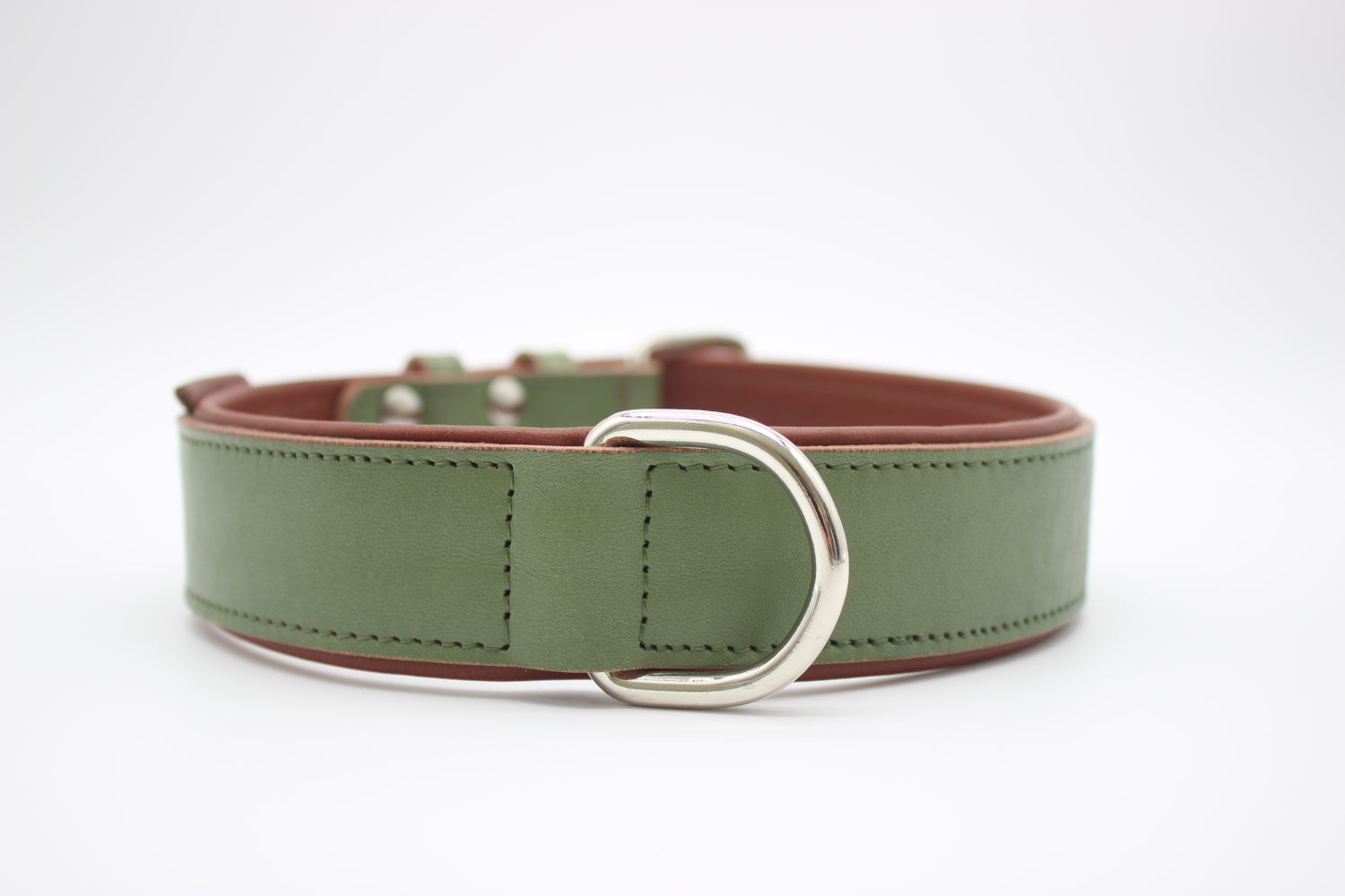 FinestPaw_Halsband_Klassik_Premium_salbei_xxl_silber_dring
