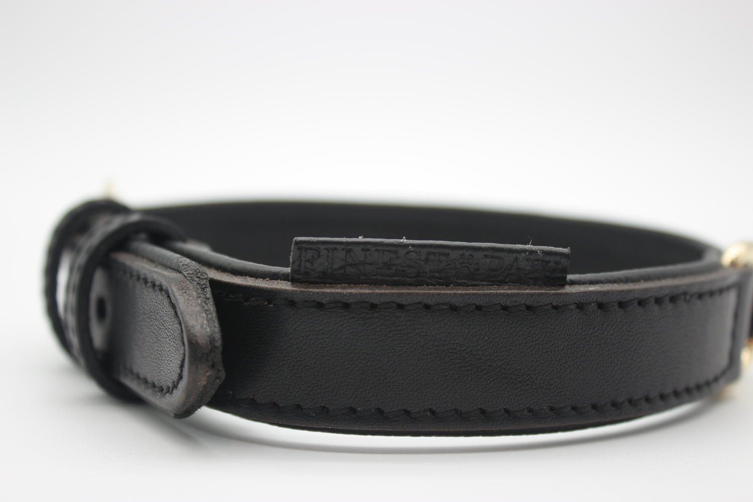 FinestPaw_Halsband_Klassik_Premium_schwarz_m_all_logo