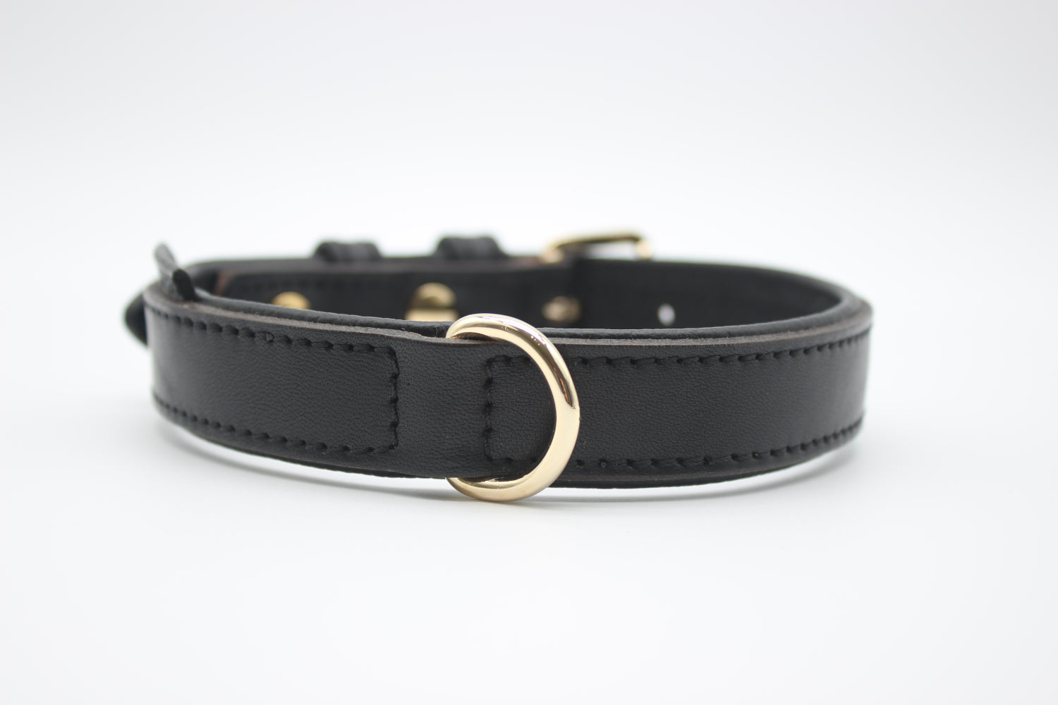 FinestPaw_Halsband_Klassik_Premium_schwarz_m_gold_dring