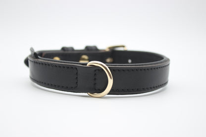 FinestPaw_Halsband_Klassik_Premium_schwarz_m_gold_dring