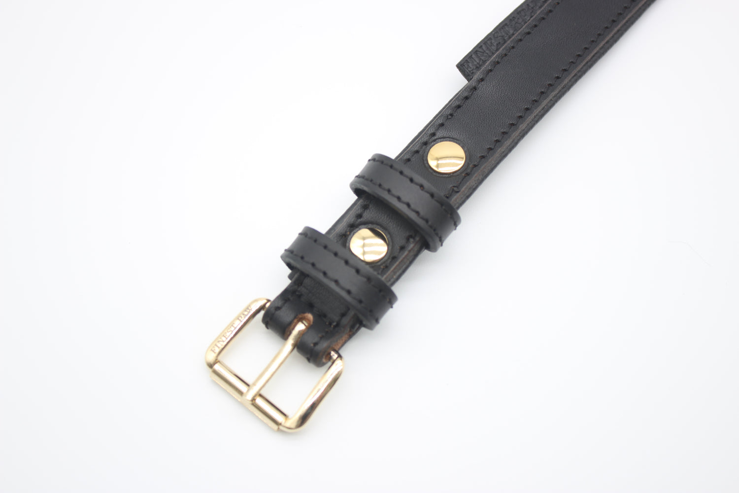 FinestPaw_Halsband_Klassik_Premium_schwarz_m_gold_schnalle