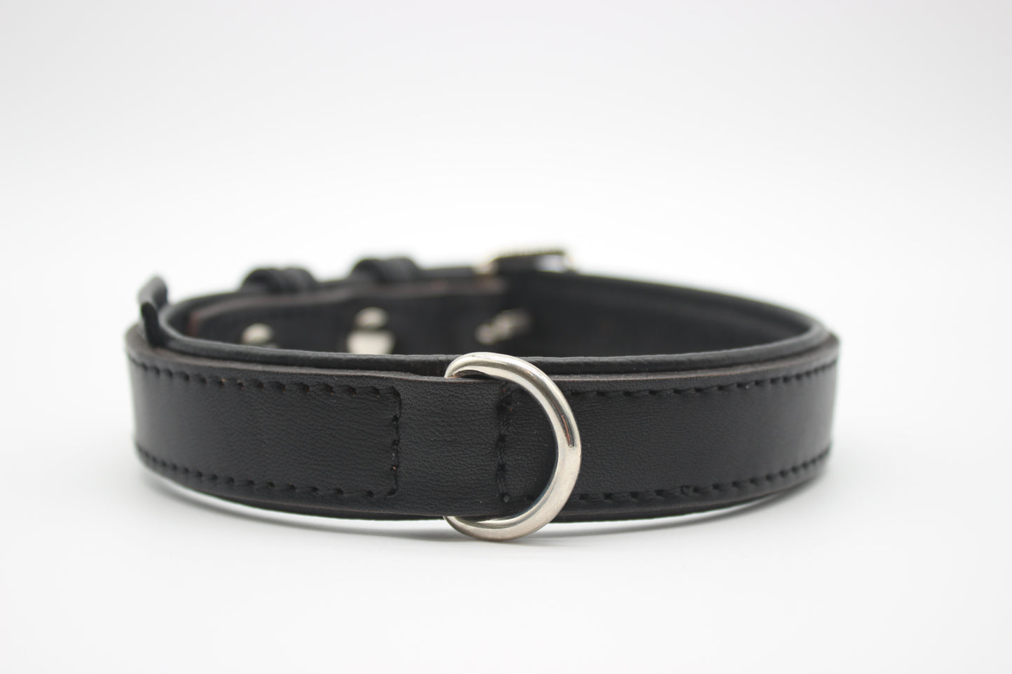 FinestPaw_Halsband_Klassik_Premium_schwarz_m_silber_dring