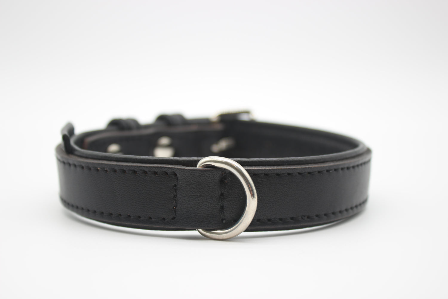 FinestPaw_Halsband_Klassik_Premium_schwarz_m_silber_dring
