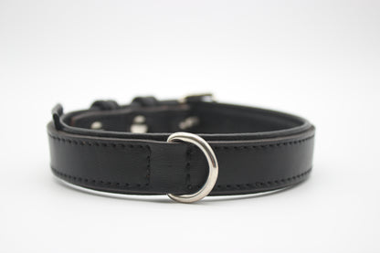 FinestPaw_Halsband_Klassik_Premium_schwarz_m_silber_dring
