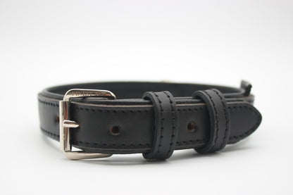 FinestPaw_Halsband_Klassik_Premium_schwarz_m_silber_front