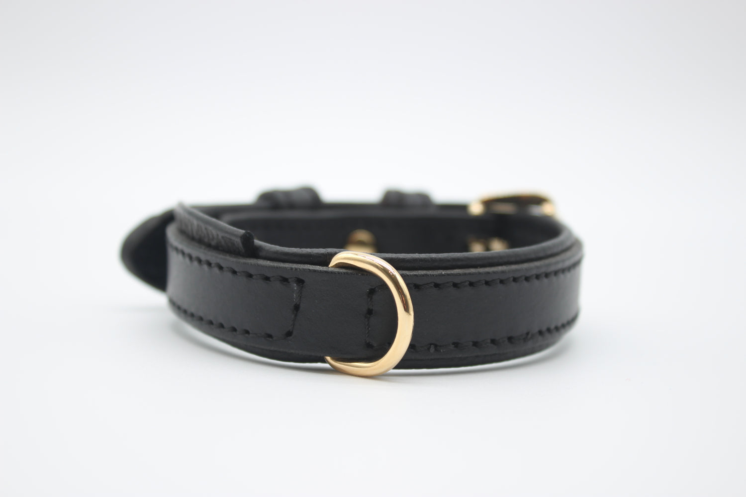 FinestPaw_Halsband_Klassik_Premium_schwarz_xs_gold_dring