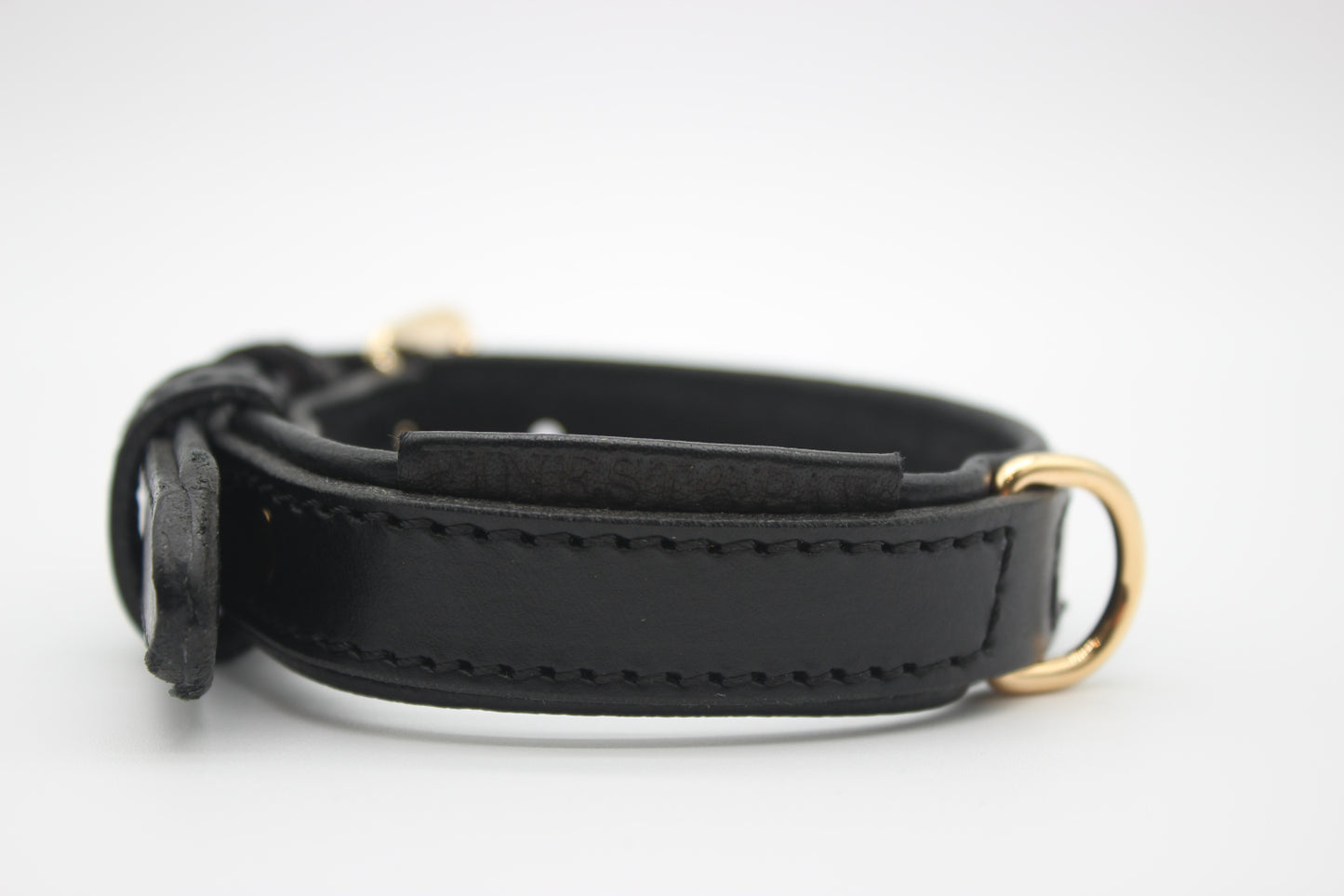FinestPaw_Halsband_Klassik_Premium_schwarz_xs_gold_logo
