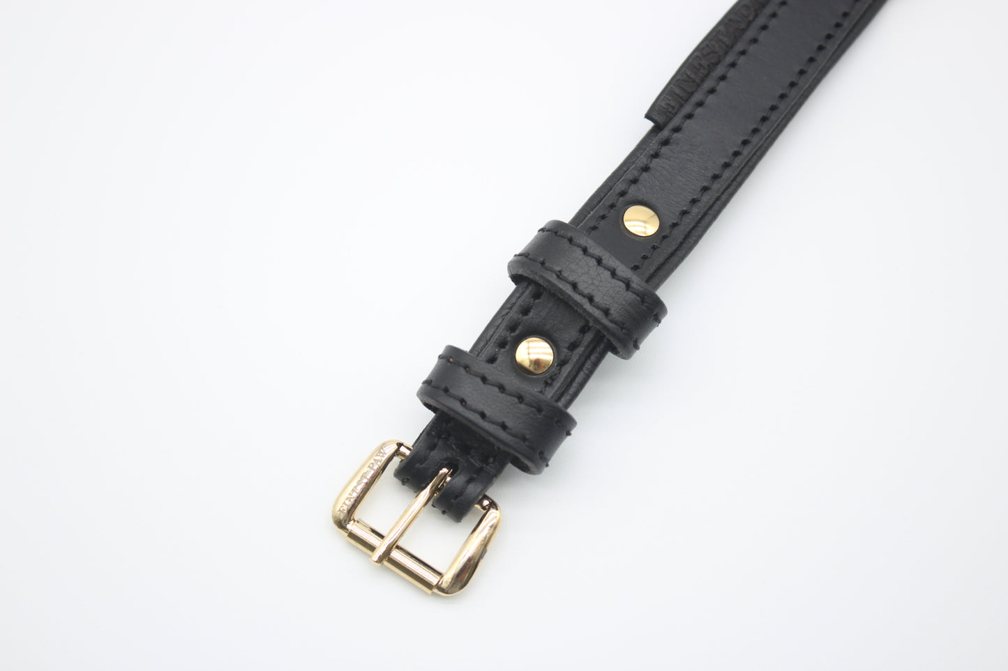 FinestPaw_Halsband_Klassik_Premium_schwarz_xs_gold_schnalle