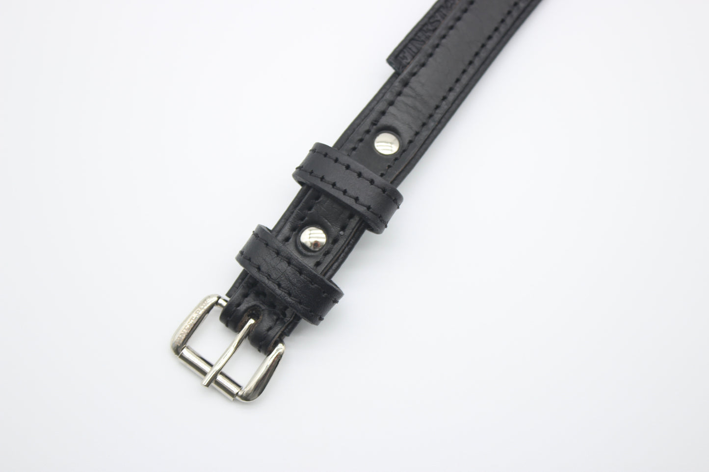 FinestPaw_Halsband_Klassik_Premium_schwarz_xs_silber_schnalle
