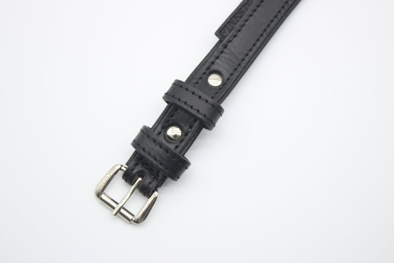 FinestPaw_Halsband_Klassik_Premium_schwarz_xs_silber_schnalle